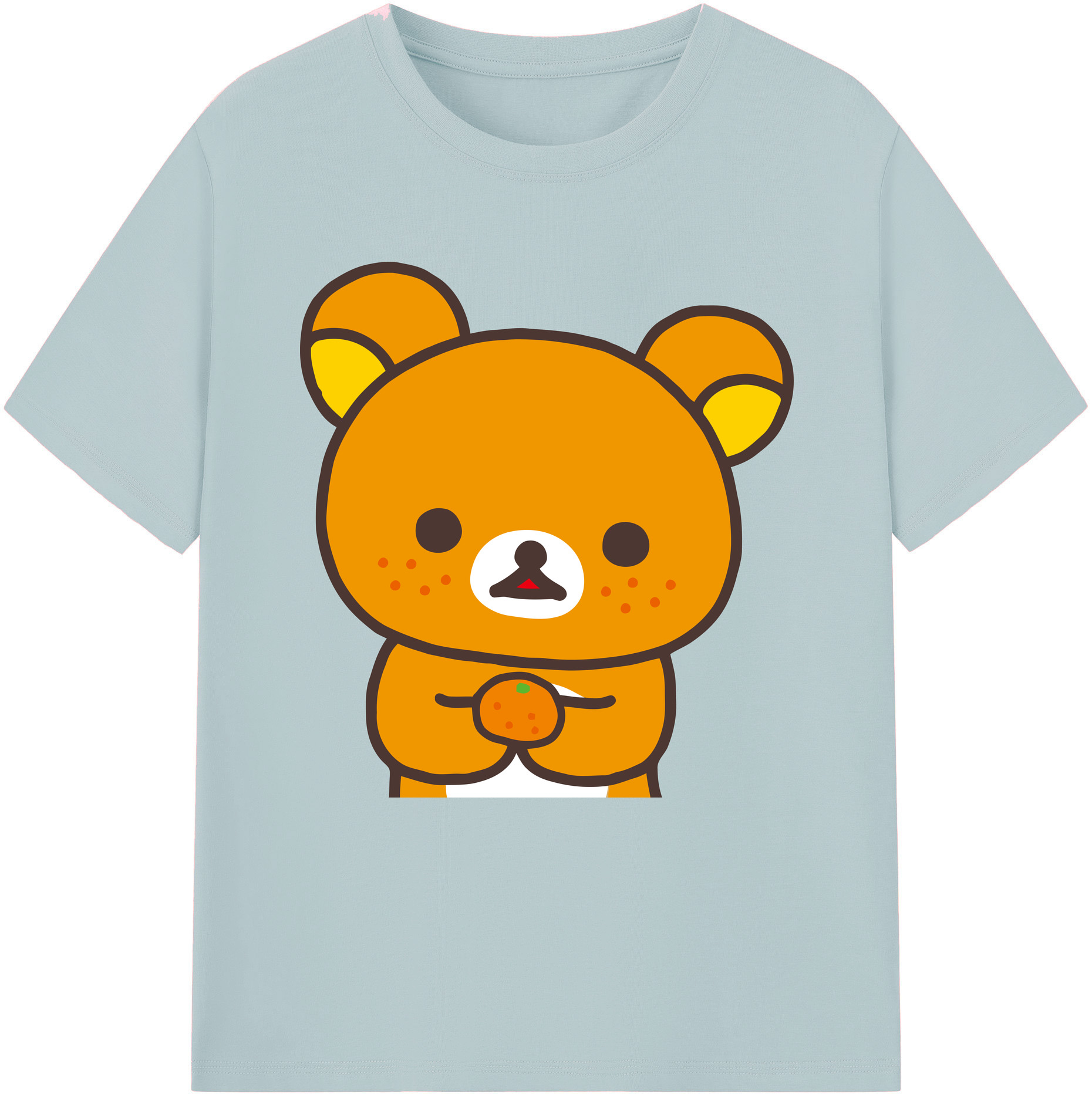 （画像用） リラックマ リラックマ キイロイトリ Rilakkuma Korilakkuma Kiiroitori 綿100％半袖Tシャツ（フロントプリント）